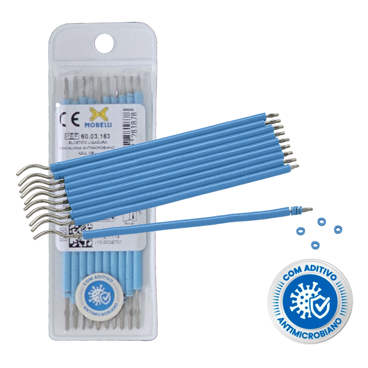 Morelli Baston AZUL CIELO Morelli Ligadura Elástica Azul Cielo (1000 Unidades) - Imagen 1