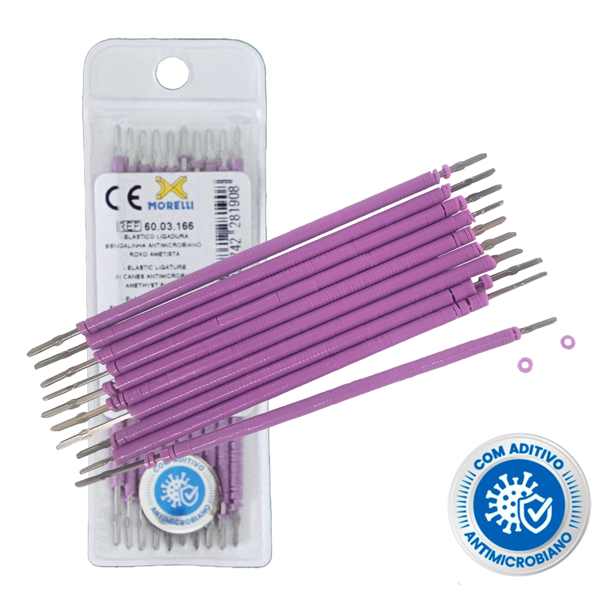 Morelli Baston PURPURA AMATISTA Morelli Ligadura Elástica Purpura Amatista (1000 Unidades) - Imagen 1