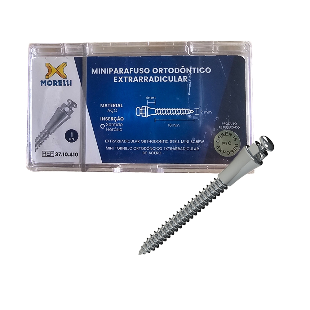 10 MM morelli Microtornillo Extra-Alveolar de acero longitud 10 mm, transmisión 4 mm, Ø2 mm (1 Unidad) - Imagen 1