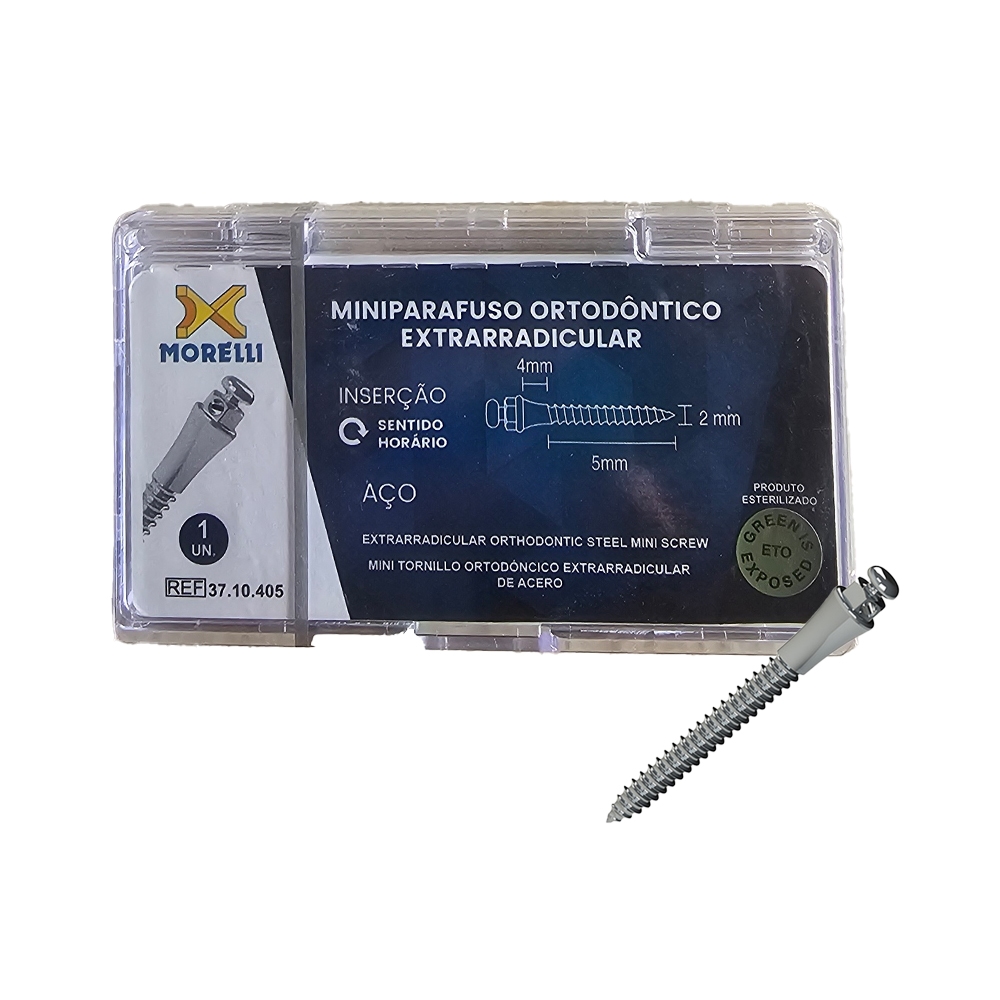 5MM morelli Microtornillo Extra-Alveolar de acero longitud 5 mm, transmisión 4 mm, Ø2 mm (1 Unidad) - Imagen 1