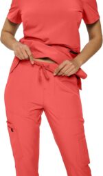 Monarch Uniforms Two-Way Color Coral Talla S (12 Bolsillos) - Imagen 3