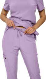 Monarch Uniforms Two-Way Color Lila/Lavanda Talla M (12 Bolsillos) - Imagen 3