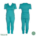 Olevo Poliamida Modelo Luisa, Manga Princesa, Cuello en V, Aquamarina Talla M