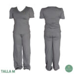 Olevo Poliamida Modelo Luisa, Manga Princesa, Cuello en V, Gris Talla M