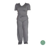 Olevo Poliamida Modelo Luisa, Manga Princesa, Cuello en V, Gris Talla M - Imagen 2