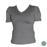 Olevo Poliamida Modelo Luisa, Manga Princesa, Cuello en V, Gris Talla M - Imagen 3