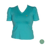 Olevo Poliamida Modelo Luisa, Manga Princesa, Cuello en V, Aquamarina Talla M - Imagen 4