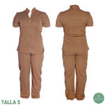 Olevo Two-Way Modelo Thais, Manga Princesa, Cuello Mao Abierto, Canela Talla S